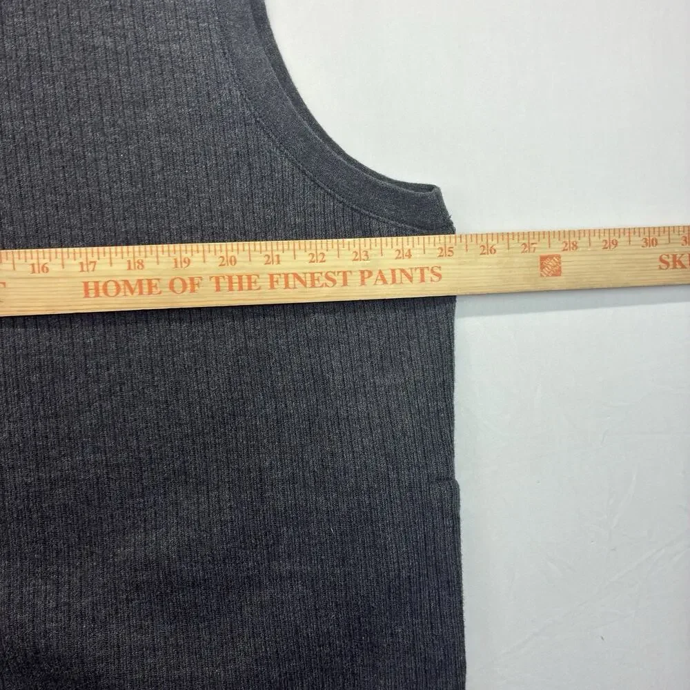 Pendleton Men’s XL Full Zip Vest Gray Ribbed Cotton Sweater Mock Neck